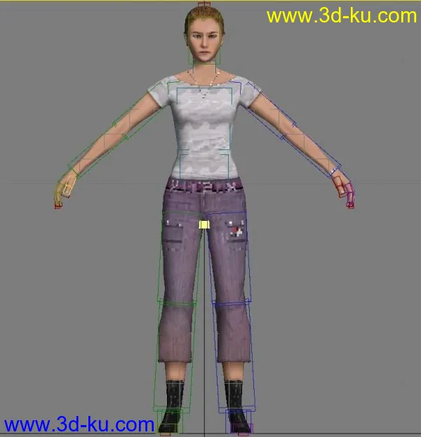 女人模型带骨骼的图片1