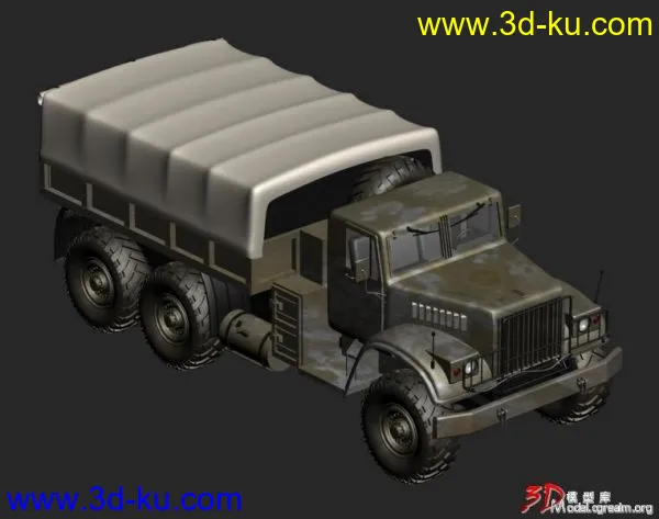 军用卡车Kraz(带贴图)模型的图片1
