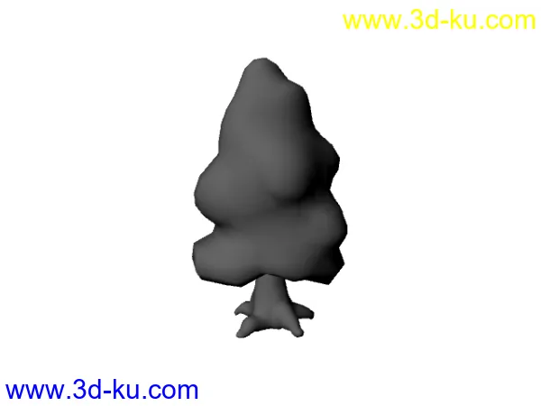MAYA植物模型,可爱的卡通树木模型两棵的图片1