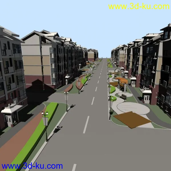 小区街道——楼盘模型的图片1