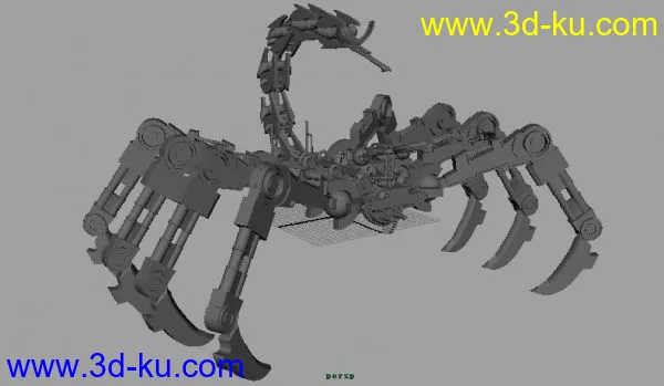 用MAYA比照着3D做的一个蝎子的模型的图片1
