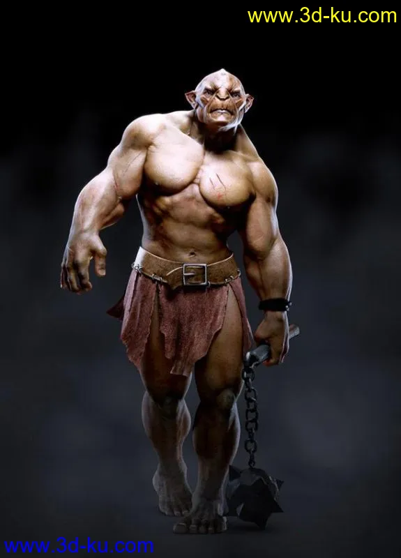 Fully lit, Rigged & Textured Troll 包含骨骼绑定和贴图模型的图片2