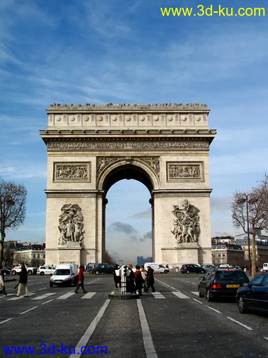 MAYA巴黎凯旋门模型(带参考图)的图片5