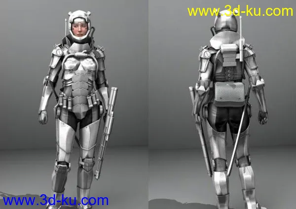 美女盔甲士兵模型的图片2