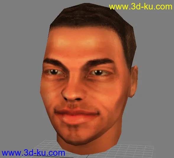 自已做的一个人头 贴图是手绘PSD原文件模型的图片1