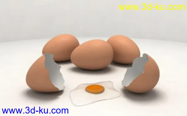 超级逼真鸡蛋和黄金戒指模型的图片2