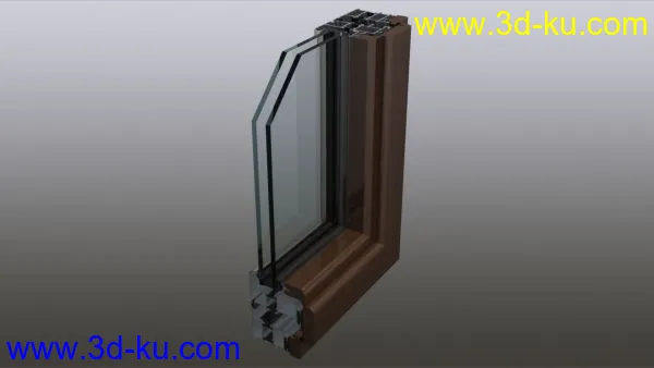 铝木复合70系列门窗动画模型的图片1