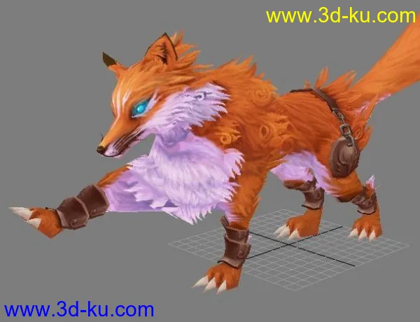 游戏低模狐狸一只，绑好骨骼，带动作（待机+攻击+死亡+行走+奔跑）模型的图片2
