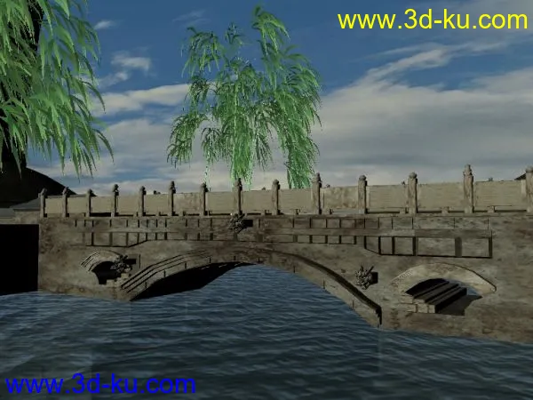 古代桥梁 小商桥模型 ts制作的图片2