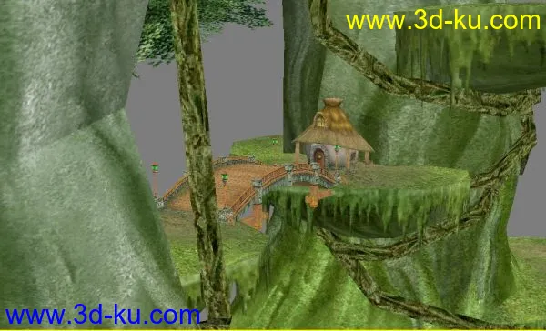 游戏低模完美世界积羽城模型，大树，有树屋的图片1