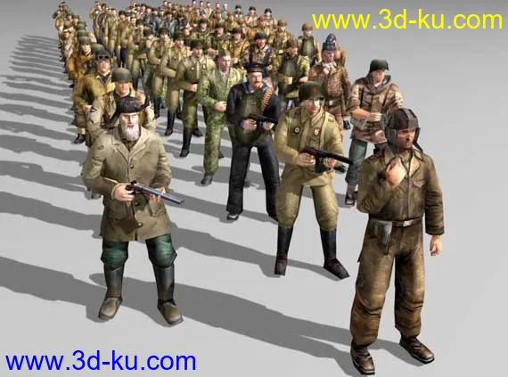 76个二战游戏人物3D模型的图片1