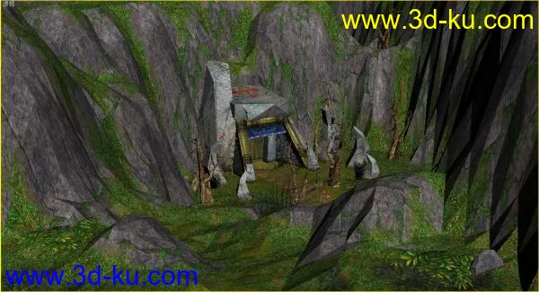游戏低模天龙八部的一个门派场景模型，山，祭台，矿场，比较有特色的场景的图片1