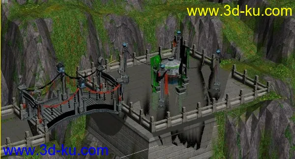 游戏低模天龙八部的一个门派场景模型，山，祭台，矿场，比较有特色的场景的图片4