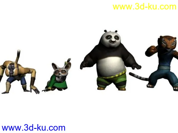 功夫熊猫--老虎、猴子、老鼠&熊猫模型的图片1