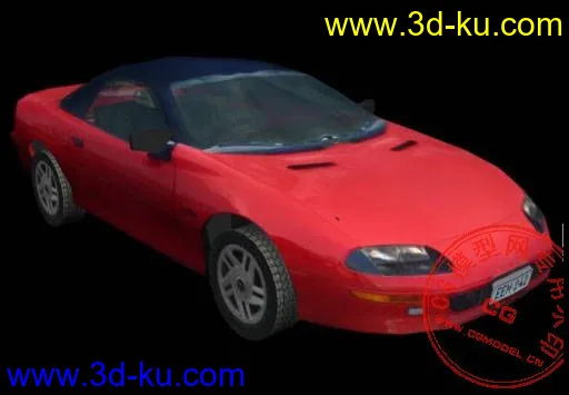红色敞篷跑车-低模（附贴图）模型的图片1