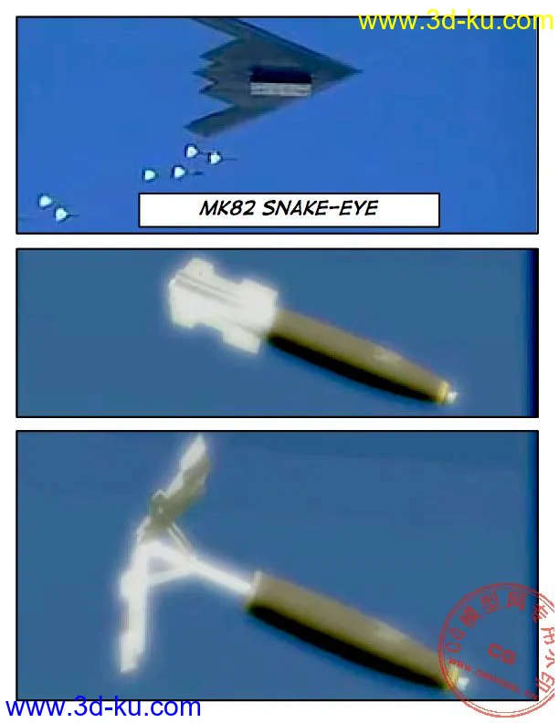MK82 Snake-Eye: obj + 贴图模型的图片3