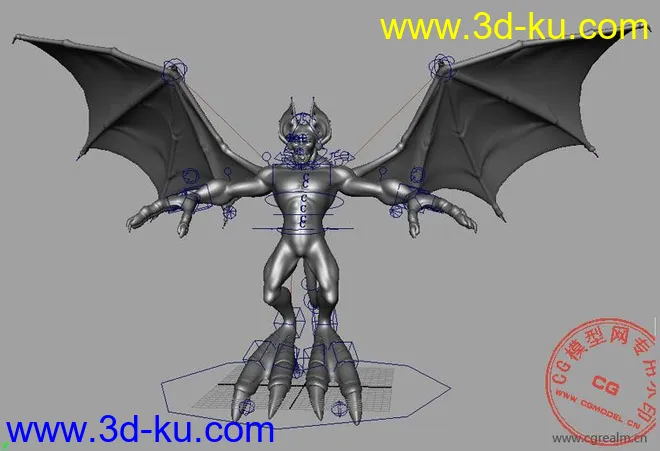 邪恶怪物精细加骨骼maya模型的图片4