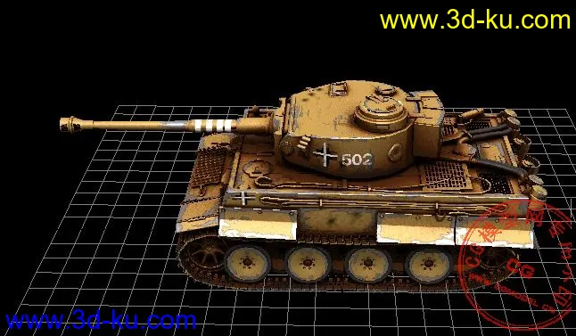 高模Panzerkampfwagen VI Ausf E虎式坦克(2048X6贴图)of MAYA MAX模型的图片1