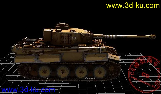 高模Panzerkampfwagen VI Ausf E虎式坦克(2048X6贴图)of MAYA MAX模型的图片2