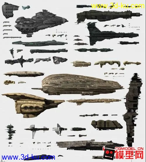 星战类游戏 EVE 所有舰船模型+dds贴图的图片1