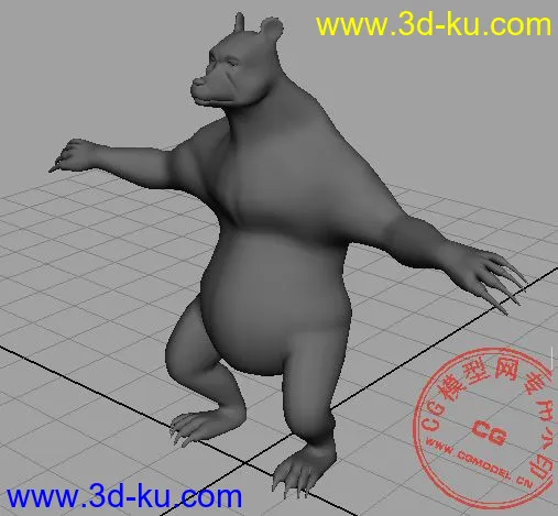 在来一个 展完UV的  熊!!!!!模型的图片1