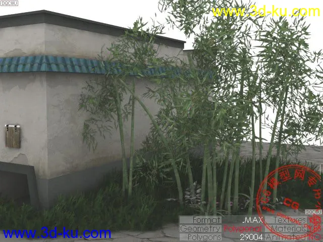 夏日竹林 农村小景模型的图片1