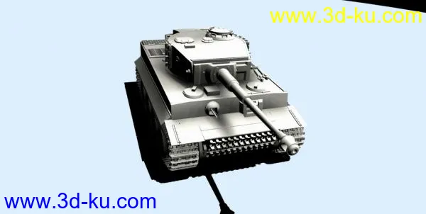 新人上手 虎式坦克 无贴图建模模型的图片3