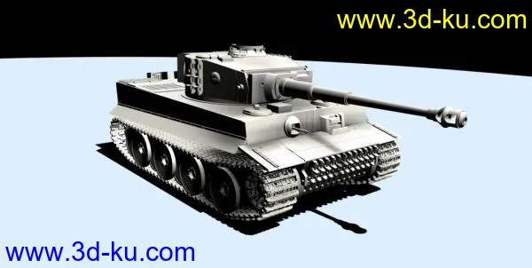 新人上手 虎式坦克 无贴图建模模型的图片4