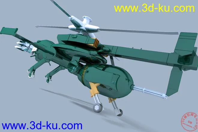攻壳机动队里的直升机，新手作品模型的图片1