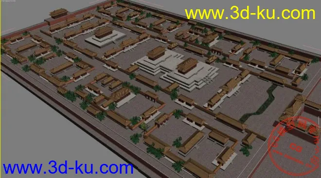 故宫午门模型（带贴图）---大型建筑群的图片1