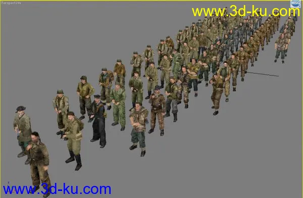 76个二战游戏人物低模模型的图片1