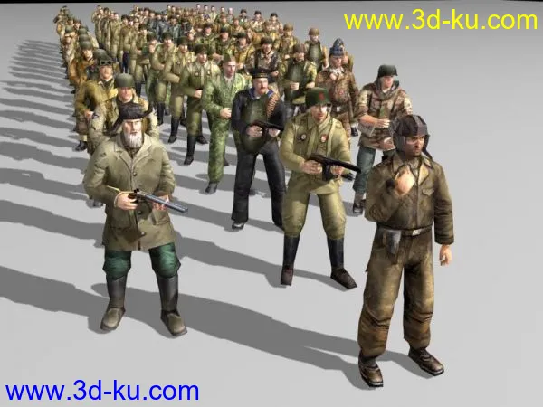 76个二战游戏人物低模模型的图片2