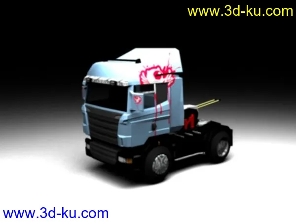 集装箱卡车低模 附带动画模型的图片1