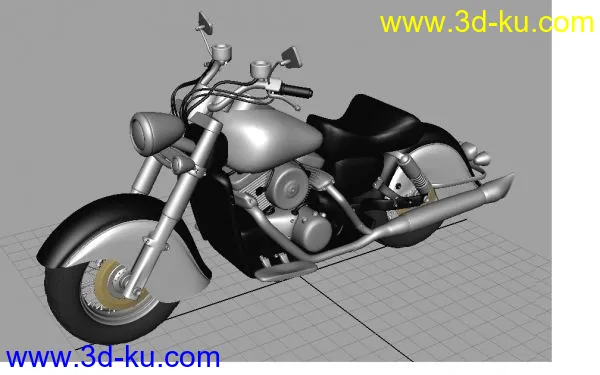 摩托车，NURBS做，有转成多边形的文件模型的图片1
