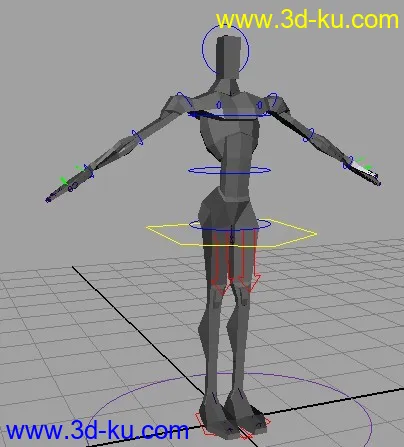 原创人物角色（简模），已绑定好骨骼可直接用来调动画模型的图片1