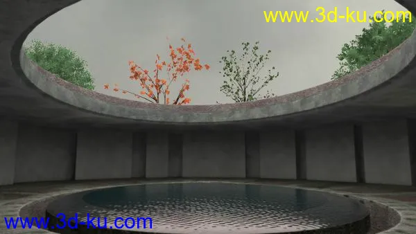 水池（带材质灯光和相机动画和UV）模型的图片1