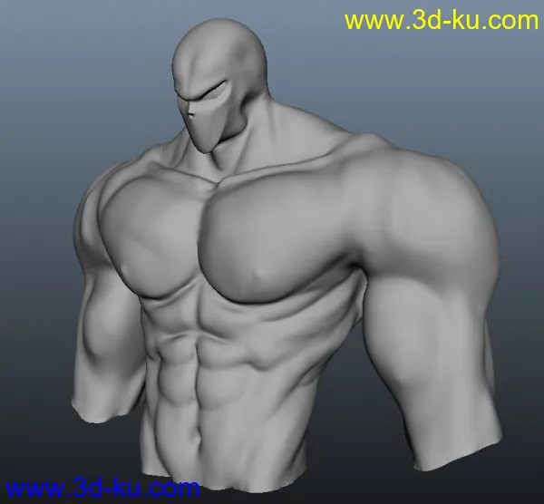 自己做的一个半身人物肌肉，第一次做，ZB原文件模型的图片1