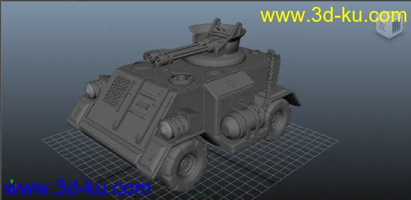 自学maya一个礼拜做的装甲车，求批评模型的图片1
