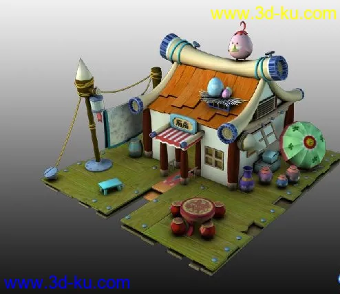 场景小屋子maya模型的图片1