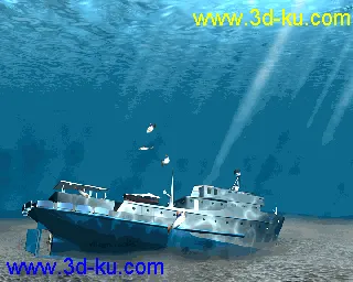 鱼游海底，有贴图、骨骼绑定和动画，下载请回帖！模型的图片1