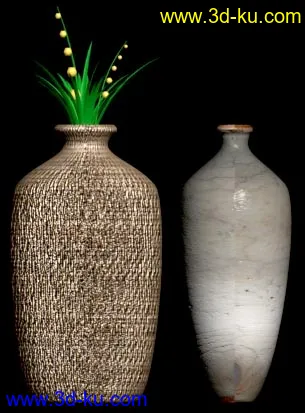 藤编装饰植物&陶器模型的图片1