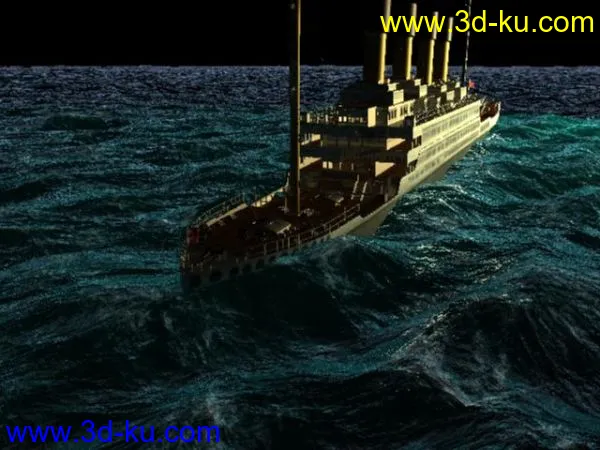 最近制作的泰坦尼克号 带材质贴图模型的图片1