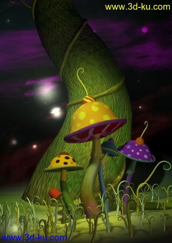 奇幻蘑菇模型的图片2
