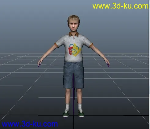 珍藏外国小男孩模型（内含高中低三个模型），已绑定，展好UV，可直接做动画的图片1