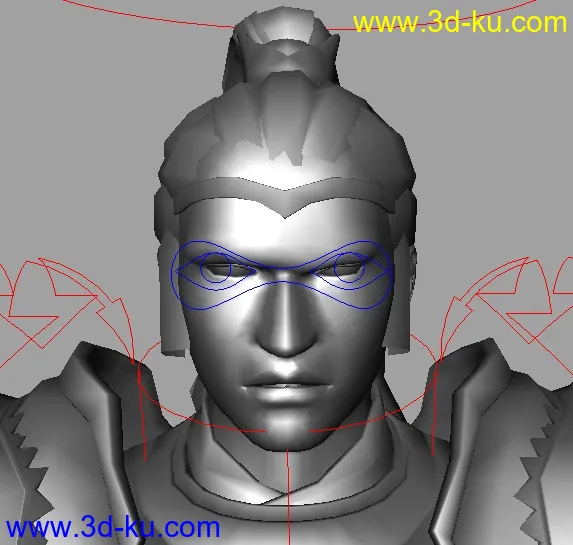 动画师的福音~带blendshape表情骨骼绑定的古代将军模型的图片1