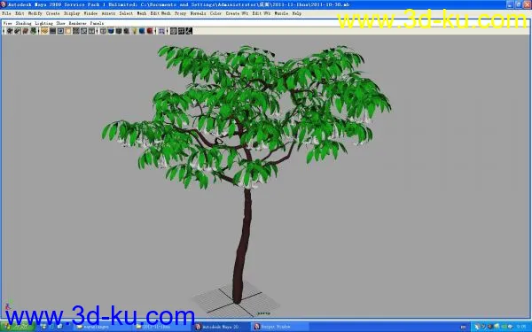 达到百万级面数的曼陀罗花树模型的图片2