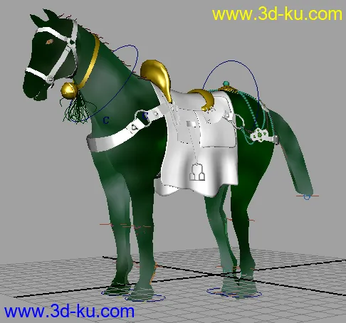 “马”模型。绑好骨骼。权重也搞定了的图片1