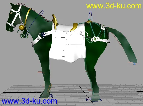 “马”模型。绑好骨骼。权重也搞定了的图片4