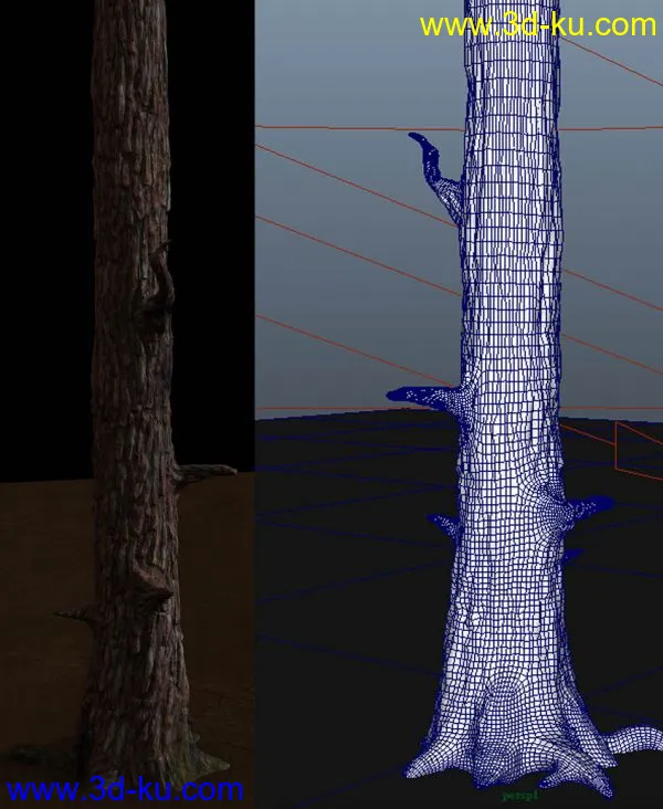橡树 oak tree 精致高模的树 (附加4K材质贴图)模型的图片1
