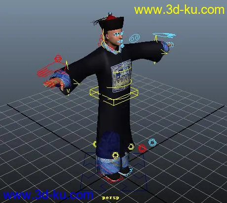 清朝男人两个装扮--模型带材质有绑定可动画！的图片2